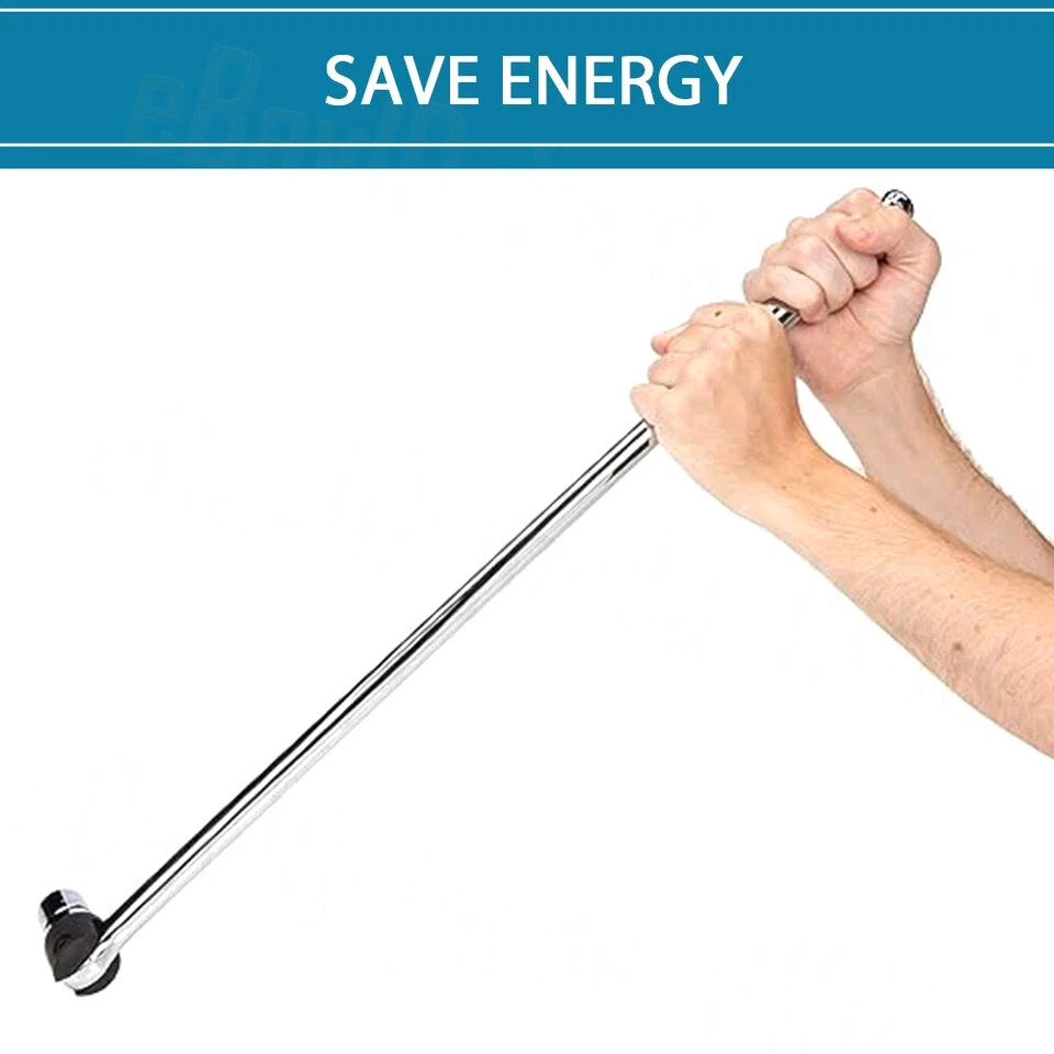 450MM 18" Breaker Bar Socket Heavy Duty 1/2" Drive Wrench Long Spanner