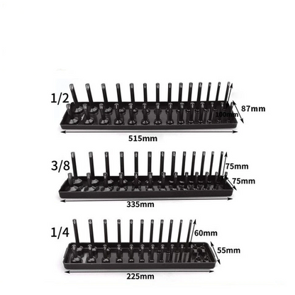 6Pcs Metric SAE Socket Tray Rack Holder Shelf Garage Organizer 1/4"/3/8"/1/2"