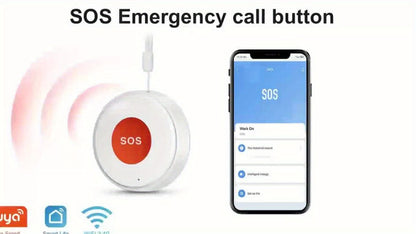 elderly emergency button, SOS medical alarm, wireless emergency system, remote notification, one-click call, senior safety device, care alert button, fall detection alternative, GPS medical alert, personal emergency response system - White - Size 2PCS