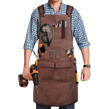 Waterproof Apron Utility Apron Work Apron Industrial Apron Tool Storage Apron - Gray - Size regular