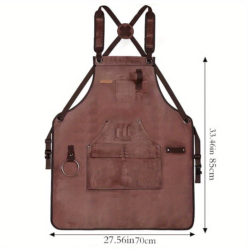 Waterproof Apron Utility Apron Work Apron Industrial Apron Tool Storage Apron - Gray - Size regular