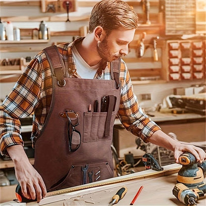 Waterproof Apron Utility Apron Work Apron Industrial Apron Tool Storage Apron - Gray - Size regular