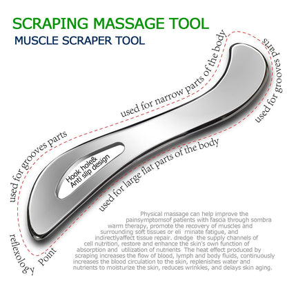 Stainless Steel Gua Sha Muscle Scraper Tools,Massage Tools,Scar Tissue Tool,Guasha Massage Scraper Tool,Soft Tissue Massage Tool