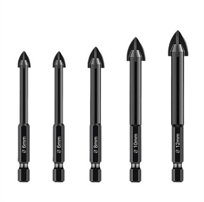 Masonry Drill Bit, Concrete Drill Bit Set, Tungsten Carbide Tip, Hex Shank Drill Bits, Cement Drill Bits 5 Pcs