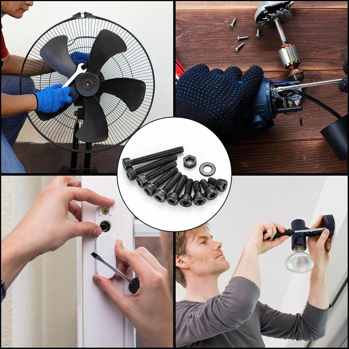 Button Head Socket Cap Screws Bolts and Nuts, 12.9 Grade Alloy Steel, Black Oxide Finish, Fully Threaded, Assortment Kit 520PCS