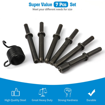 7 Pcs Heavy Duty Smoothing Pneumatic Air Rivet Hammer Tools Steel Air Hammer Chisel Pneumatic Hammer for Hollow Solid Half-hollow