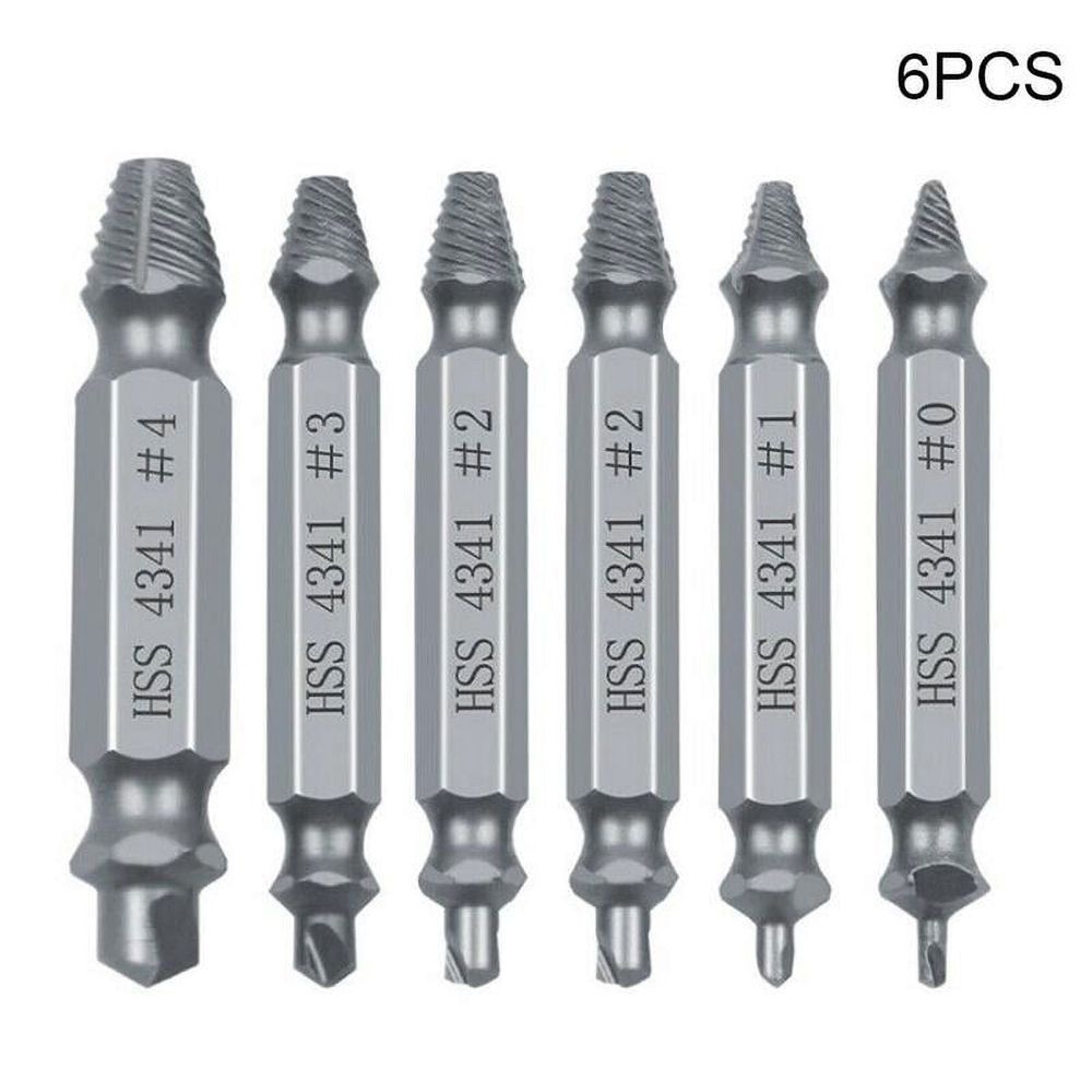 6Pcs Damaged Screw Extractor Speed Out Drill Bits Tool Broken X1F1 Remover