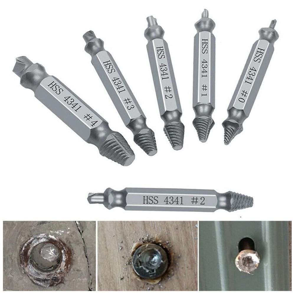 6Pcs Damaged Screw Extractor Speed Out Drill Bits Tool Broken X1F1 Remover