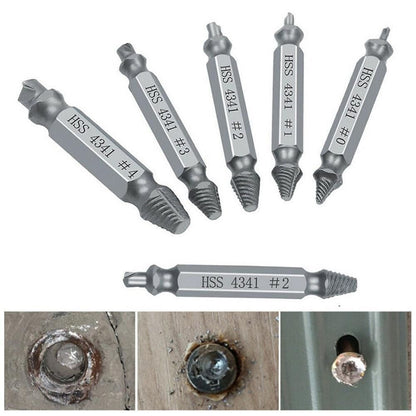 6Pcs Damaged Screw Extractor Speed Out Drill Bits Tool Broken X1F1 Remover