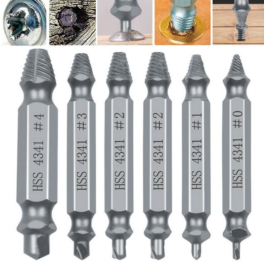6Pcs Damaged Screw Extractor Speed Out Drill Bits Tool Broken X1F1 Remover