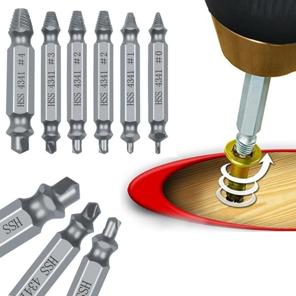 6Pcs Damaged Screw Extractor Speed Out Drill Bits Tool Broken X1F1 Remover