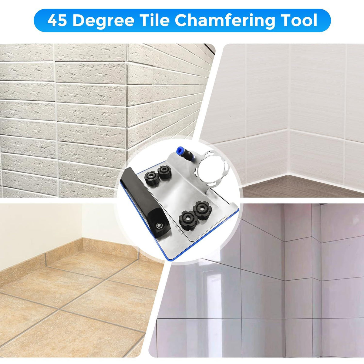 Angle Grinder Stand for Tile 45° Chamfer Cutting Chamfer Tool for Grinder with Water Pipe Interface 45 Degree Angle Cutting Tool