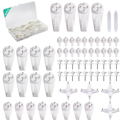 Picture Hanging Kit，Picture Hanger No Damage Wall Hangers for Picture Frame，68pcs Invisible Wall Nails for Concrete Wall (Mix)