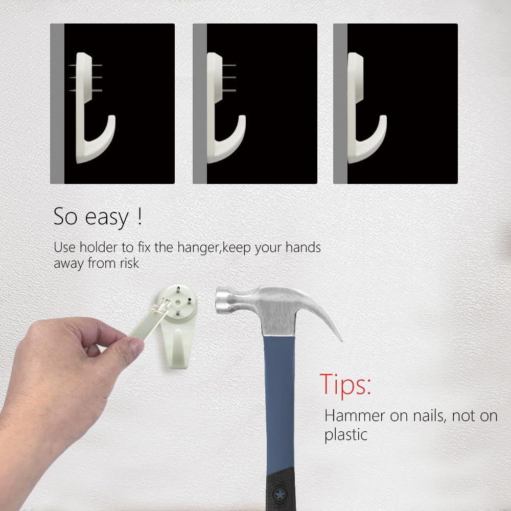 Picture Hanging Kit，Picture Hanger No Damage Wall Hangers for Picture Frame，68pcs Invisible Wall Nails for Concrete Wall (Mix)