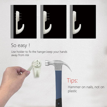 Picture Hanging Kit，Picture Hanger No Damage Wall Hangers for Picture Frame，68pcs Invisible Wall Nails for Concrete Wall (Mix)