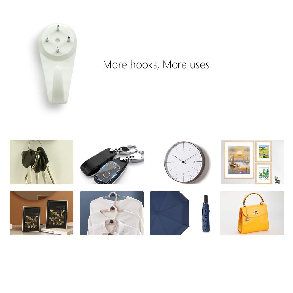 Picture Hanging Kit，Picture Hanger No Damage Wall Hangers for Picture Frame，68pcs Invisible Wall Nails for Concrete Wall (Mix)