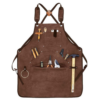 Waterproof Apron Utility Apron Work Apron Industrial Apron Tool Storage Apron - Black - Size regular