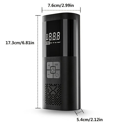 Black Portable Car Tire Inflator 150PSI Inflator Digital Tire Pressure Gauge LED