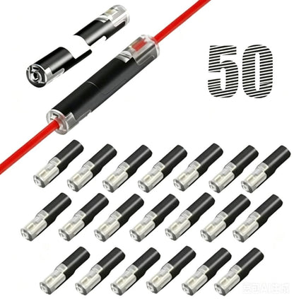 50PCS Push-in Wire Connector D1 D2 D3 Terminal Blocks, No Soldering Needed - Black - D2