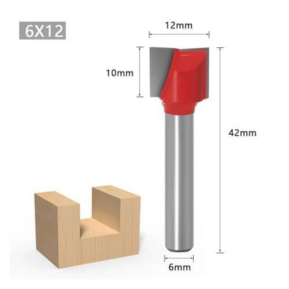 22mm blade diameter 6mm Wood Cutter Cleaning Bottom Engraving Bits Solid Carbide Router Bit Woodworking Tools CNC Milling Endmill - Silver-Red