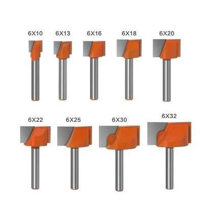 8mm blade diameter 6mm Wood Cutter Cleaning Bottom Engraving Bits Solid Carbide Router Bit Woodworking Tools CNC Milling Endmill - Silver-Red