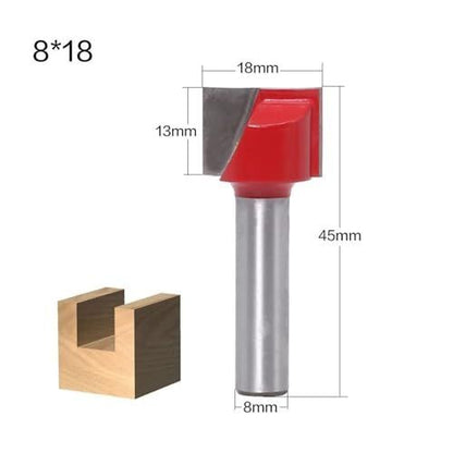 20mm blade diameter 8mm Wood Cutter Cleaning Bottom Engraving Bits Solid Carbide Router Bit Woodworking Tools CNC Milling Endmill - Silver-Red