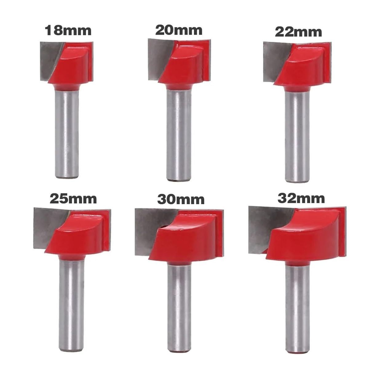 20mm blade diameter 8mm Wood Cutter Cleaning Bottom Engraving Bits Solid Carbide Router Bit Woodworking Tools CNC Milling Endmill - Silver-Red