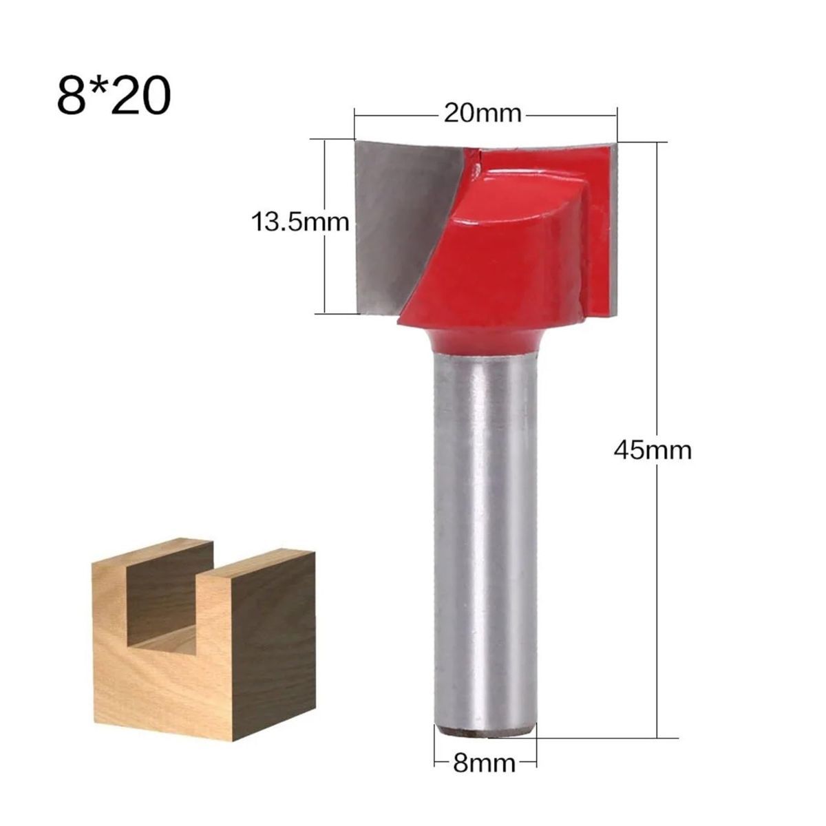 30mm blade diameter 8mm Wood Cutter Cleaning Bottom Engraving Bits Solid Carbide Router Bit Woodworking Tools CNC Milling Endmill - Silver-Red