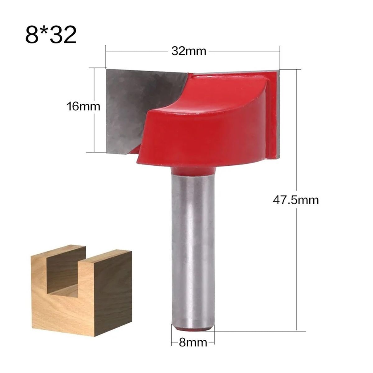 30mm blade diameter 8mm Wood Cutter Cleaning Bottom Engraving Bits Solid Carbide Router Bit Woodworking Tools CNC Milling Endmill - Silver-Red