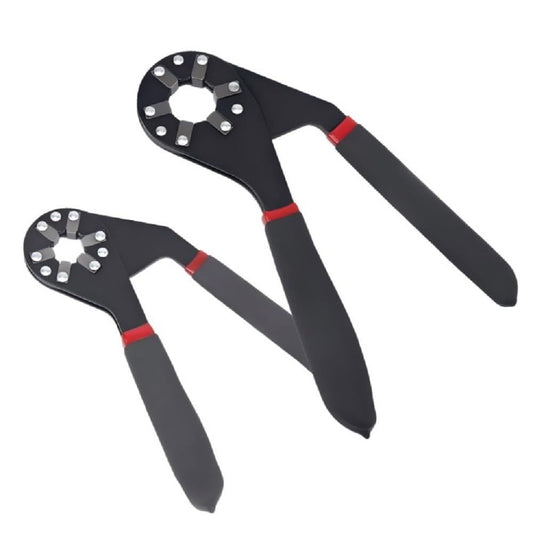 2-Pack 14-in-1 Multifunctional Adjustable Wrenches with Anti-Slip Handles Heavy-Duty Hex Combination One 6-Inch and One 8-Inch for Car & Bicycle Repair