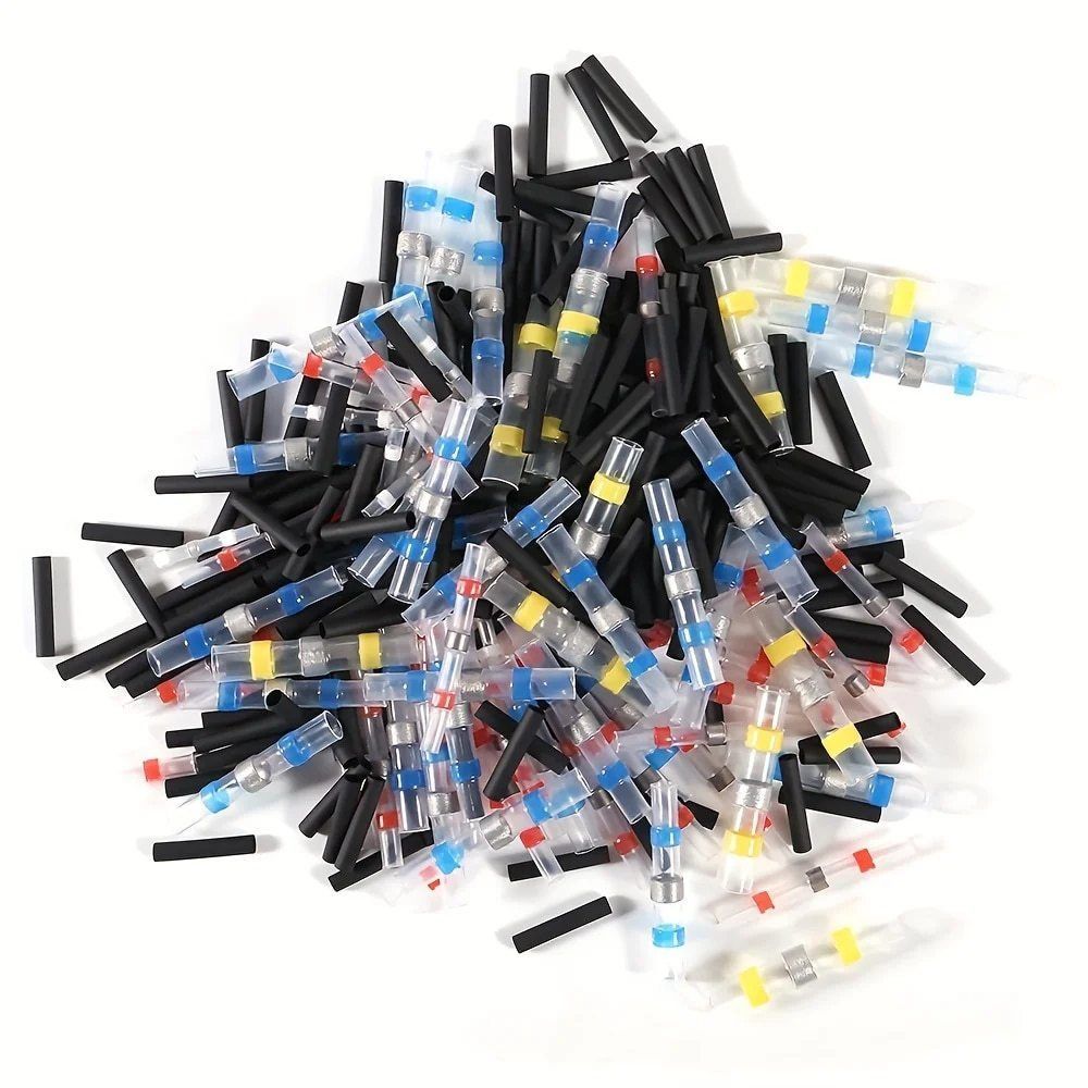 Solder Ring Wire Connectors Heat Shrink Butt Terminals Electrical Connector Kit - Multi - Size 800Pcs
