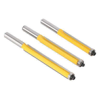 4 Pcs Profession Flush Trim Router Bit Set Bearing 8mm Shaft 12.7mm For Edging Copying Woodworking Plywood Trimming Flush Trim Cutter With Closed Bearing