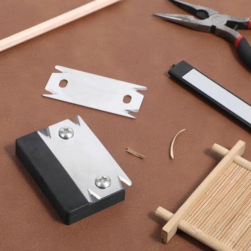 Edge Banding Trimmer, Mini Stainless Steel Blade Cutter Wood Working Tools Hand Planer Edge Band Trimmers with 1 Pc Scraper Blade for Woodworking, Durable Trimmer for Veneer, PVC, ABS, Wood