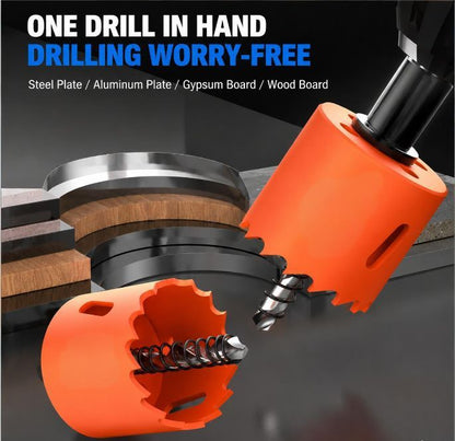 135mm Bi-Metal M42 High Speed Steel Hole Saw | with Pilot Drill Bit, Smooth Cutting Edge for PVC, Drywall, Wood, Plastic, Gypsum Board, Rubber, Thin Metal