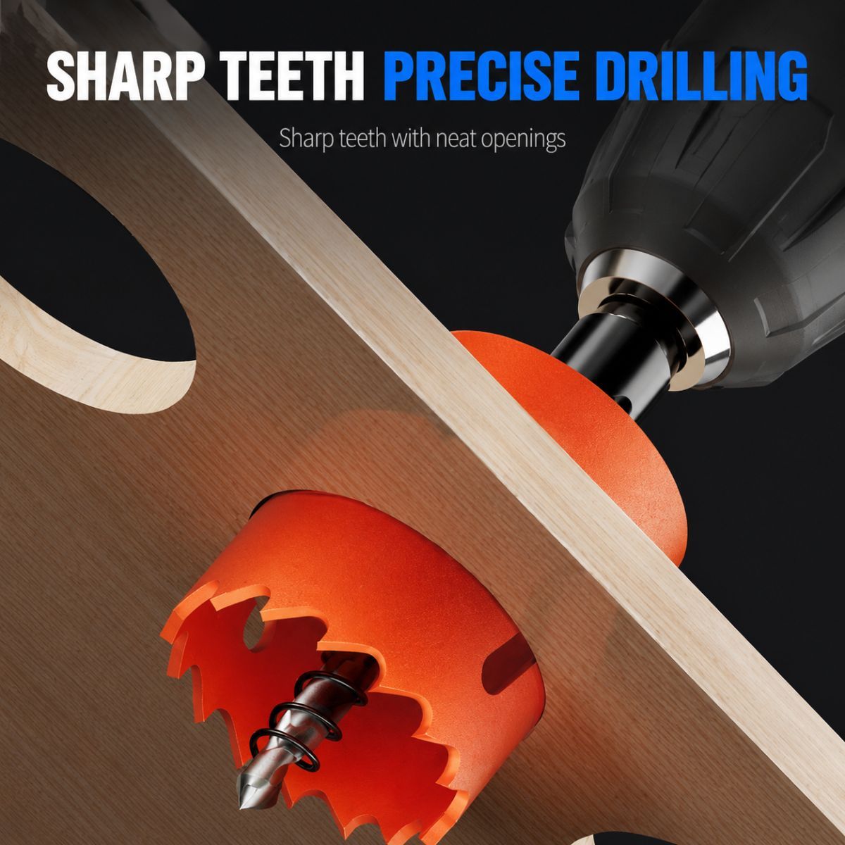 110mm Bi-Metal M42 High Speed Steel Hole Saw | with Pilot Drill Bit, Smooth Cutting Edge for PVC, Drywall, Wood, Plastic, Gypsum Board, Rubber, Thin Metal