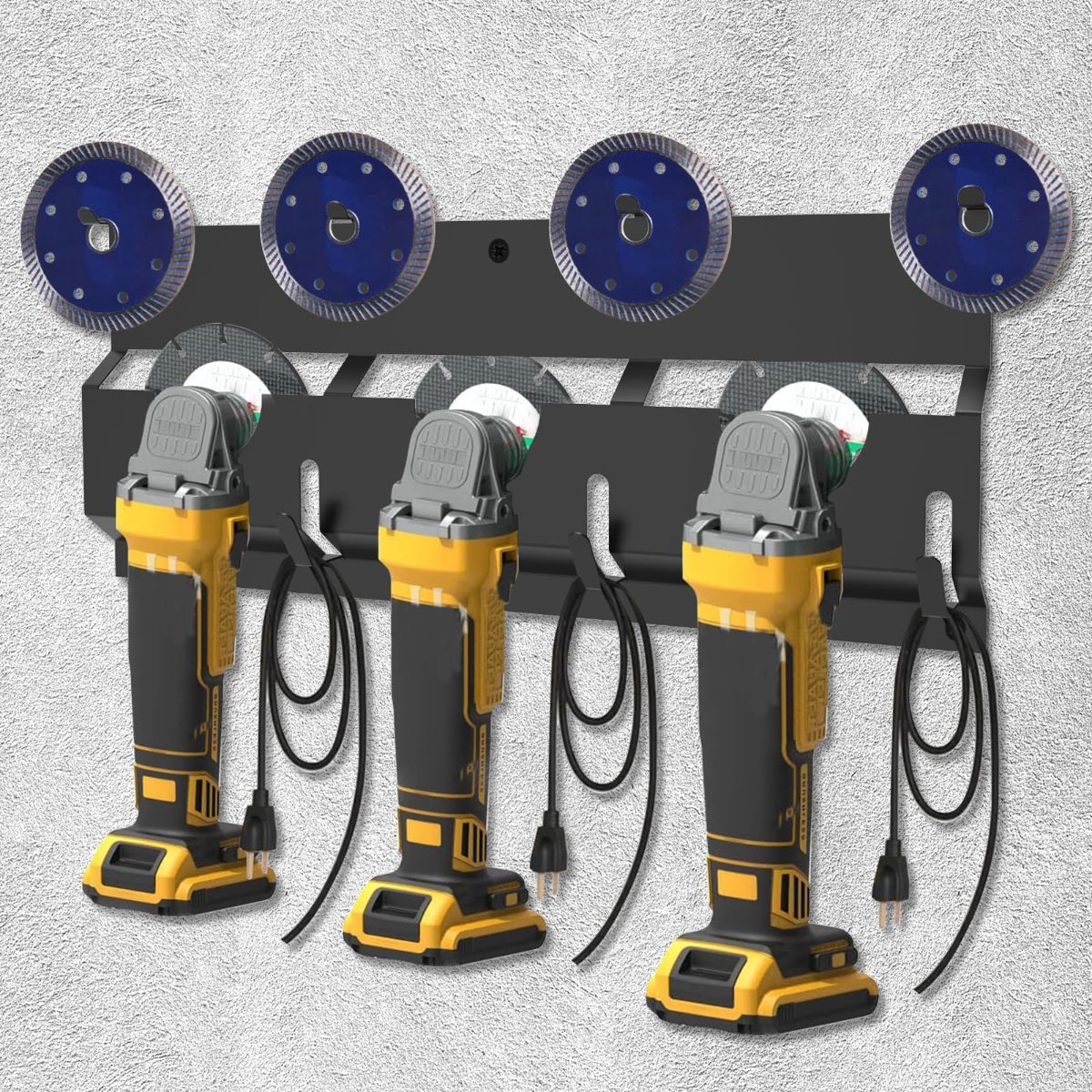 Angle Grinder Holder, Carbon Steel Angle Grinder Stand, Tool Holder Wall Mount, Efficient Angle Grinder Bracket, Versatile Angle Grinder Rack for Angle Grinder Tools Flap Cutting Discs