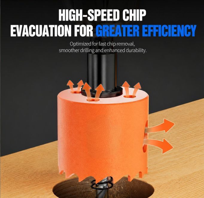 38mm Bi-Metal M42 High Speed Steel Hole Saw | with Pilot Drill Bit, Smooth Cutting Edge for PVC, Drywall, Wood, Plastic, Gypsum Board, Rubber, Thin Metal