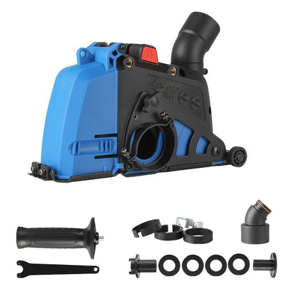 Dust Extraction Cutting Guard, Adjustable Cutting Depth Angle Grinder Dust Shroud, Cutting Dust Shroud Dust Collection Attachment Support Connection to Vacuum Cleaner, Basic version (Blue)