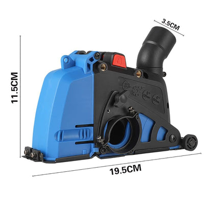 Dust Extraction Cutting Guard, Adjustable Cutting Depth Angle Grinder Dust Shroud, Cutting Dust Shroud Dust Collection Attachment Support Connection to Vacuum Cleaner, Basic version (Blue)