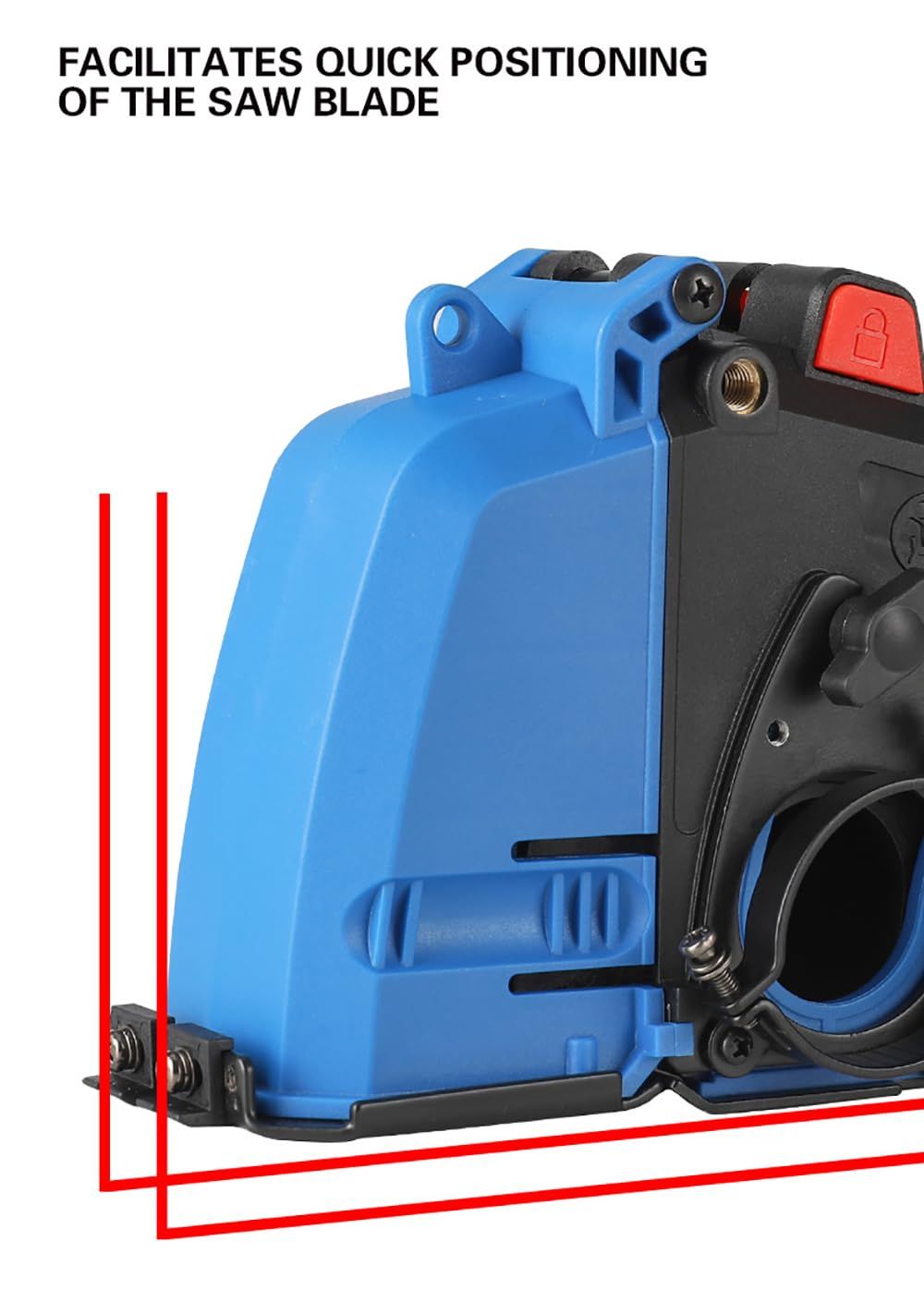 Dust Extraction Cutting Guard, Adjustable Cutting Depth Angle Grinder Dust Shroud, Cutting Dust Shroud Dust Collection Attachment Support Connection to Vacuum Cleaner, Basic version (Blue)