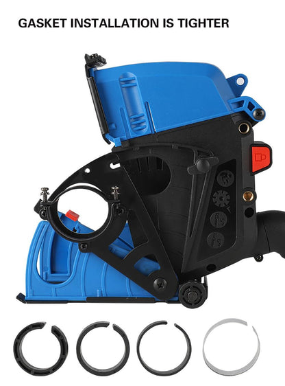 Dust Extraction Cutting Guard, Adjustable Cutting Depth Angle Grinder Dust Shroud, Cutting Dust Shroud Dust Collection Attachment Support Connection to Vacuum Cleaner, Basic version (Blue)