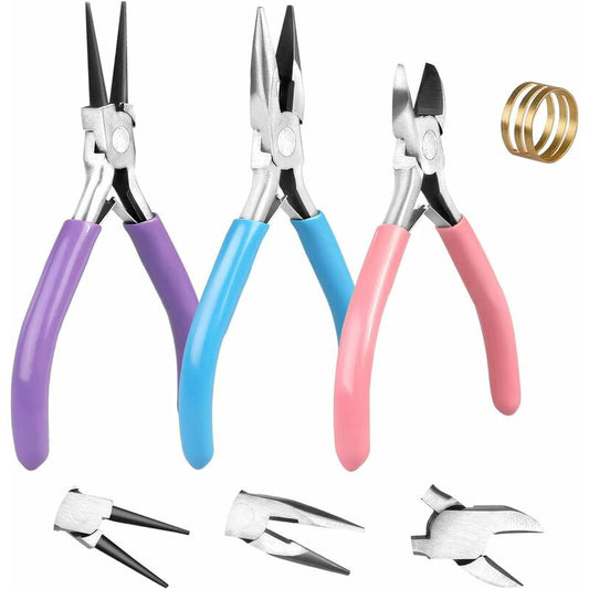 Jewelry Pliers - 3 Pliers, Jewelry Making Tools With Jump Ring Opener - For Jewelry Cutting