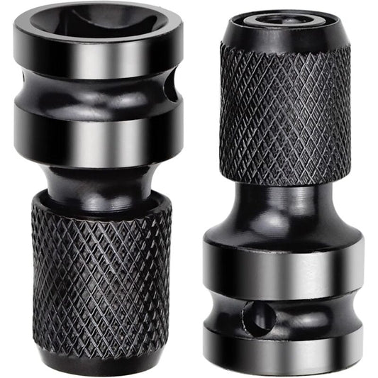 2 pcs Socket Adapters 1/2" Square Drive To 1/4" Impact Wrench Adapter Quick Release Converter For Impact Ratchet Wrench