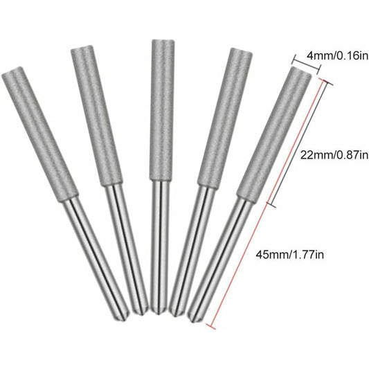 Diamond Chainsaw Sharpener Grinding Heads, 4Mm Chainsaw Grinding Stone, For Chainsaw Sharpener, 5 pcs