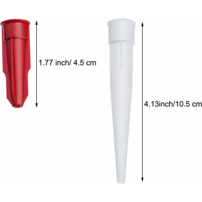 24 Pack Caulk Nozzle Caps, Includes 12 Pack White Caulk Nozzles And 12 Pack Red Caulk Nozzle Caps, Plastic