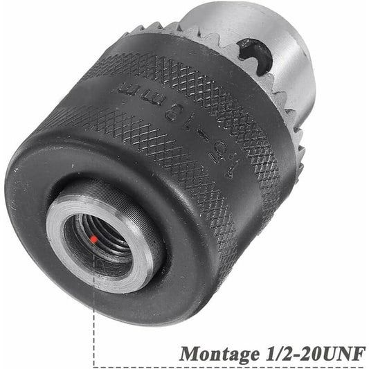 1.5-10Mm 6.35Mm Hex Shank Quick Change Drill Chuck Adapter, 1/2-20Unf Drill Chuck Converter With Chuck Key For Electric
