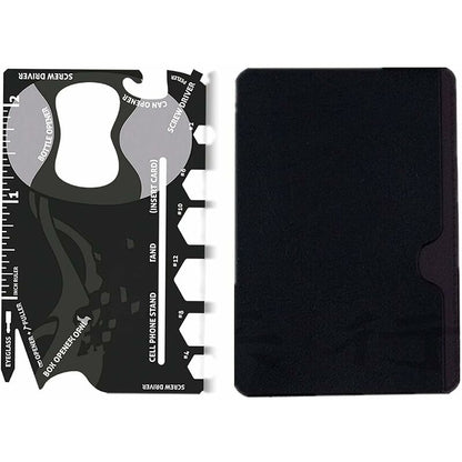 Multi Tool,18 In 1 Multifunction Card Tool Holder Stainless Steel Multi-Tools Pocket Tools Gadget Bottle Opener Men
