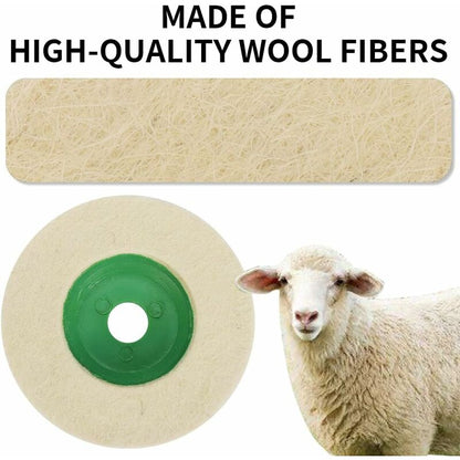 4 Inch Wool Angle Grinder Discs Thicken Wear-Resistant Polishing Pads For Metal Marble Glass Mirror Polishing Effect 10