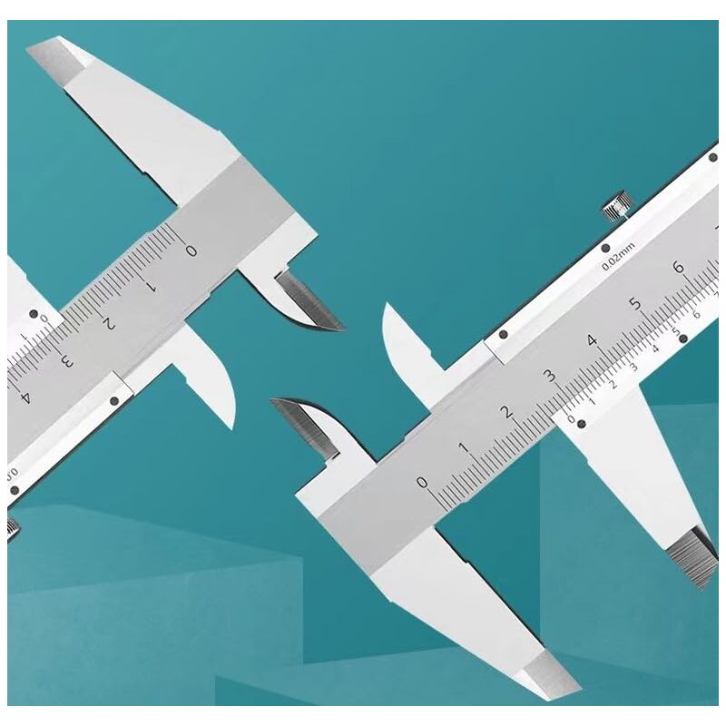Stainless Steel Analog Vernier Caliper 150Mm / 0.02Mm High Precision Micrometer Tool With Depth, Inside And Outside