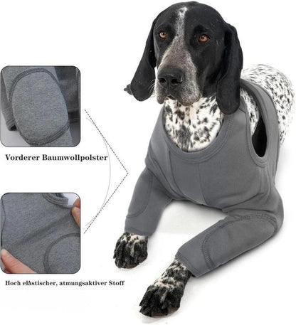 Breathable Elastic Dog Elbow Protector for Post-Surgery, Prevents Licking and Biting, M, Black